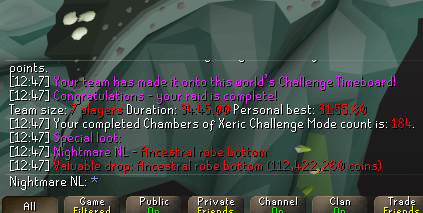 Raid completion chat in Old School RuneScape